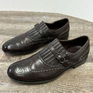 Bottega Veneta Men’s Wing Tip Single Monk Strap Loafers-Made in Italy Size 43/10
